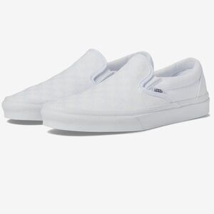 VANS Classic Slip On Checkerboard in color True White- size 6M/7.5W
